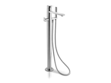 TEK 071 Floor standing stainless steel bathtub mixer with flexible hose ...