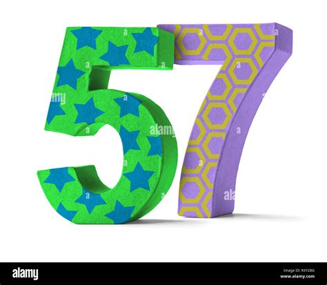 Numero colorati di cartone - Numero 57 Foto stock - Alamy