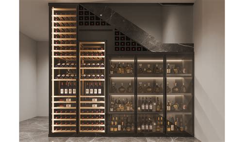 设计定作轻奢酒窖金属酒柜私人高档红酒展示柜双门玻璃不锈钢酒柜-阿里巴巴