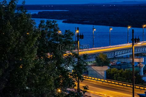 日落时在阿穆尔河上桥俄罗斯高清图片下载-正版图片506162142-摄图网