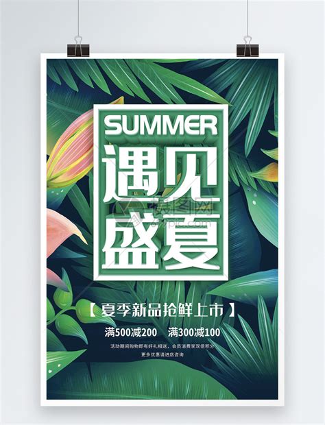 遇见盛夏夏季新品促销海报模板素材-正版图片401224479-摄图网