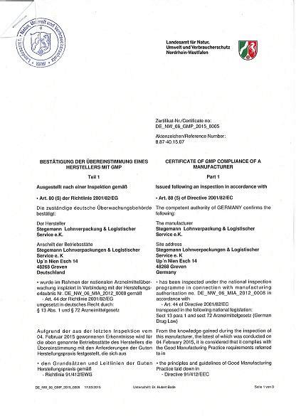 德国药品GMP证书公证认证-易代通使馆认证网