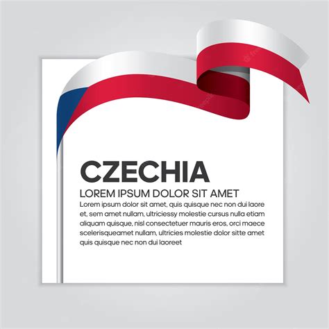 Premium Vector | Czechia ribbon flag, vector illustration on a white ...