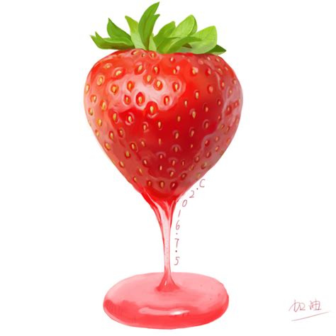 草莓临摹|插画|插画习作|陈一设计 - 原创作品 - 站酷 (ZCOOL)