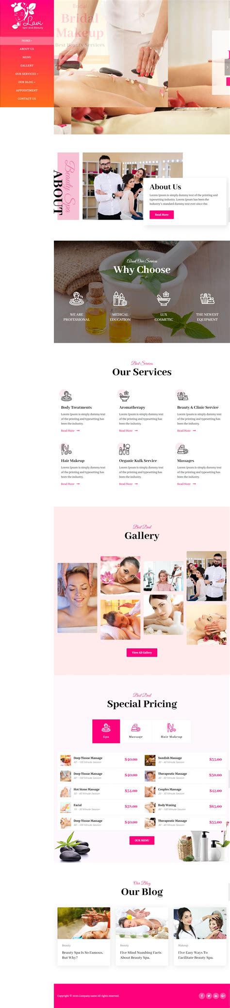 美容网站模板，精美的美容机构网站模板_墨鱼部落格