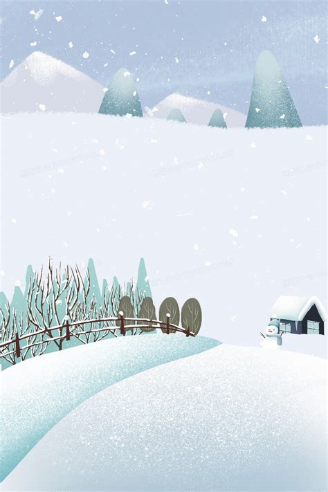 冬天下雪的卡通图片_图库