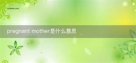 pregnant mother是什么意思 pregnant mother的中文翻译_趣百科