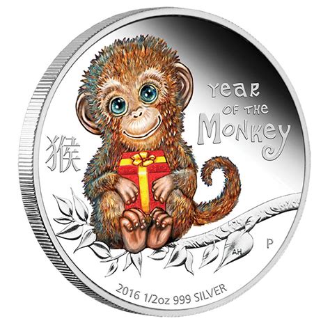 Coins Australia - 2016宝宝系列（第五枚）猴宝宝1/2盎司彩色精制银币