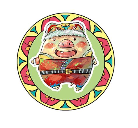 猪年吉祥物男女猪宝宝顶金元宝插画素材图片免费下载-千库网