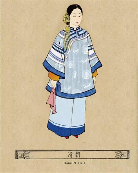 清朝服饰女装图片 19世纪蓝地凤穿牡丹纹刺绣马面裙╭★肉丁网
