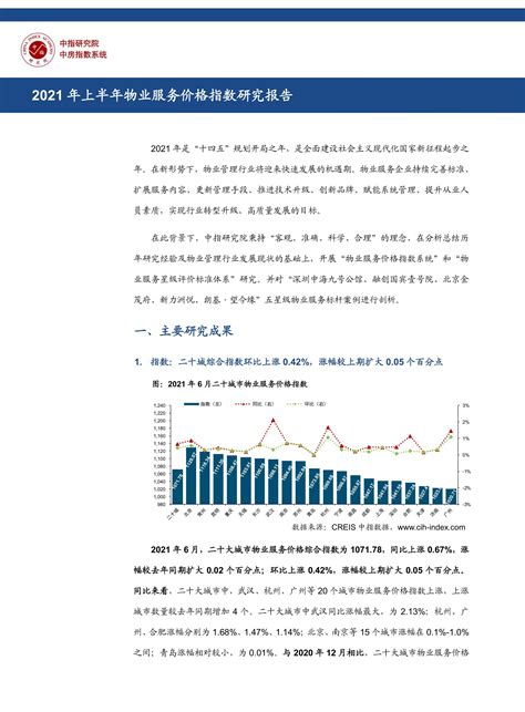 中指 _ 2021年上半年物业服务价格指数研究报告_报告-报告厅