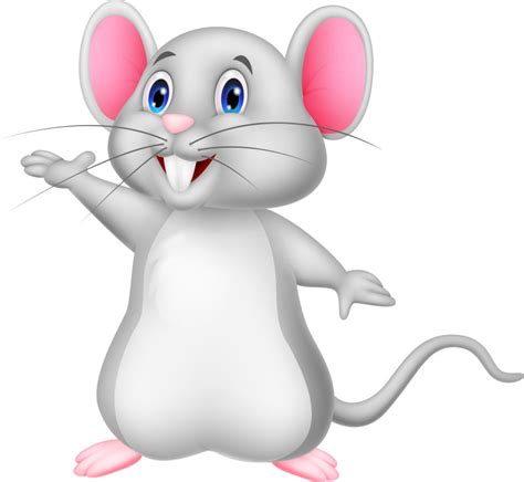 可爱灰色老鼠卡通插画素材图片免费下载-千库网
