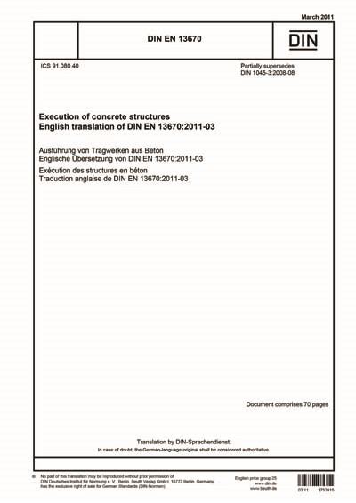 DIN EN 13670:2011 - Execution of concrete structures; German version EN ...