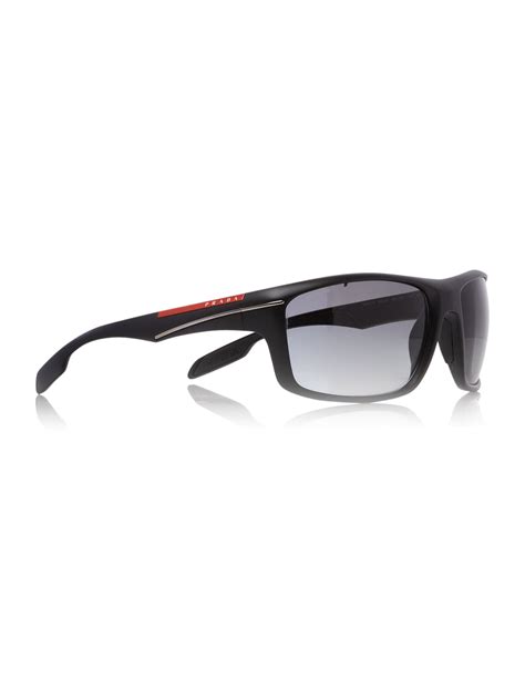 Prada Linea Rossa Mens Ps 01ns Sunglasses in Black for Men (red) | Lyst