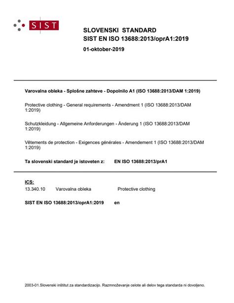 EN ISO 13688:2013/A1:2021 - Protective clothing - General requirements ...