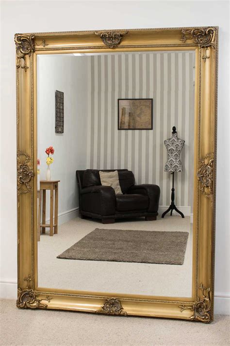 Extra Large Full Length Leaner Floor Gold Wall Mirror 7ft x 5ft 213 x ...