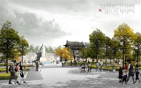 山东邹平县长山镇范公广场景观规划设计
