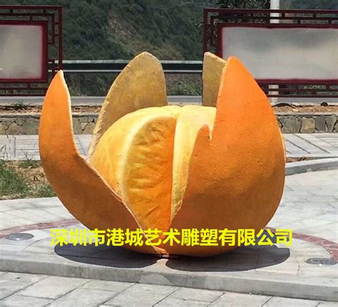 仿真水果玻璃钢柑橘雕塑带动旅游业|纯艺术|雕塑|港城雕塑 ...
