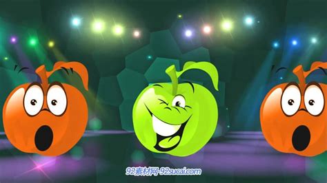 炫彩歌曲小苹果卡通舞蹈动画 LED大屏幕舞台背景动态视频素材-92素材网
