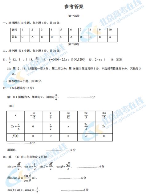 2021北京市中考数学试卷及答案