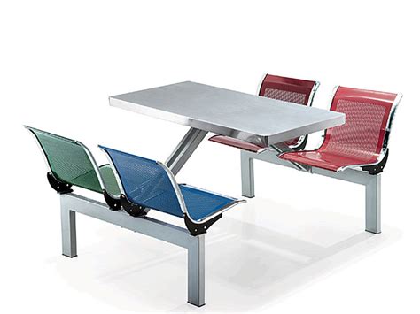 201/304员工食堂餐桌椅、学校食堂餐桌椅、不锈钢连体餐桌椅 ...