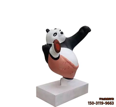 玻璃钢功夫熊猫_游乐场动物卡通人物雕塑_厂家图片价格-玉海雕塑