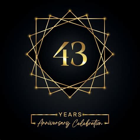 Diseño de 43 aniversario, lujoso logo de aniversario de 43 años de ...