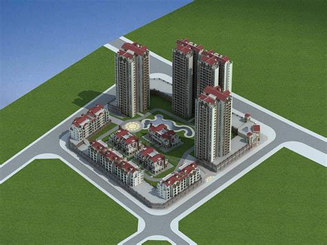 普罗旺斯住宅小区3dmax 模型下载-光辉城市