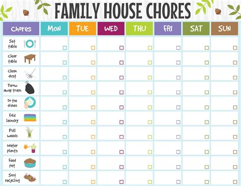Chore Charts For Families Free Printable - Get Your Hands on Amazing ...