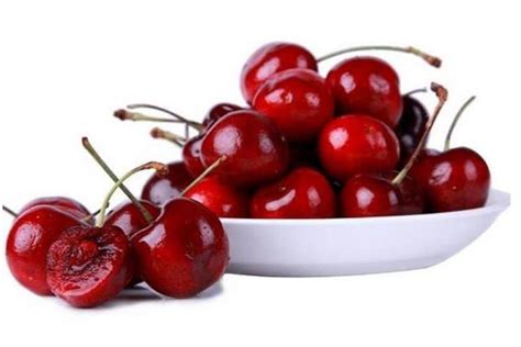 蔬果车厘子白底图水果健康新鲜红色甜蜜进口樱桃高清摄影大图-千库网