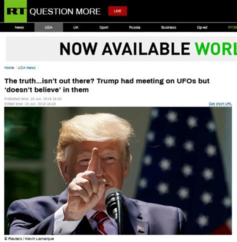特朗普谈UFO：有人说见到过，但我不是“特别”信_凤凰网
