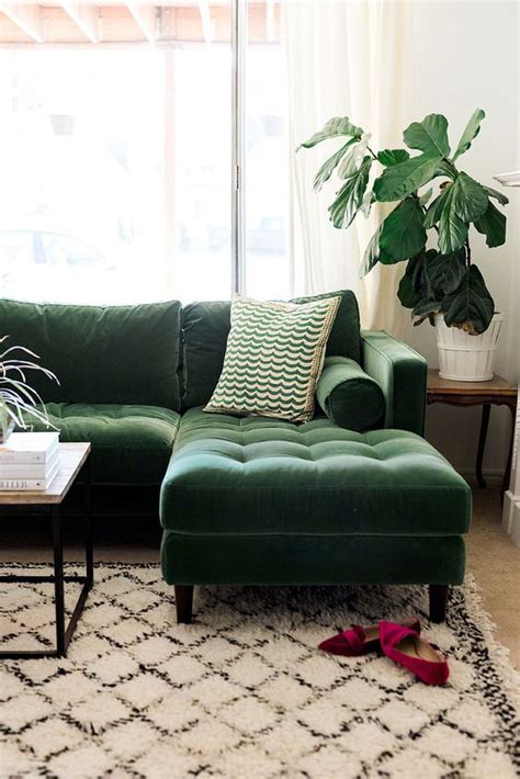 国外北欧风格客厅绿色沙发搭配设计图片_别墅设计图