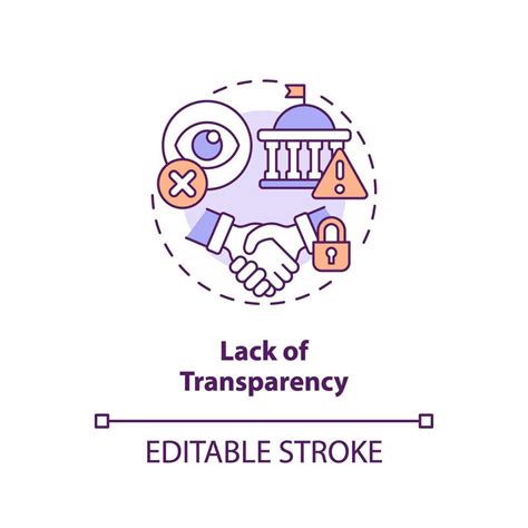 Editable lack of transparency icon concept, isolated vector, lobbying ...