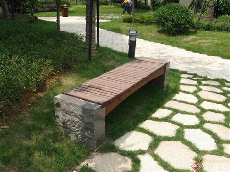 欧式小区住宅景观实景-坐凳庭院灯汀步-设计师图库