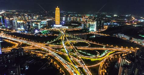 河南郑州郑东新区夜景高清图片下载-正版图片501558244-摄图网