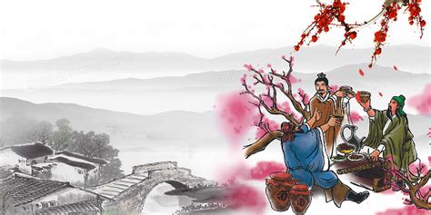 中国古代人物三国演义挂图展板背景素材背景图片素材免费下载_熊猫办公