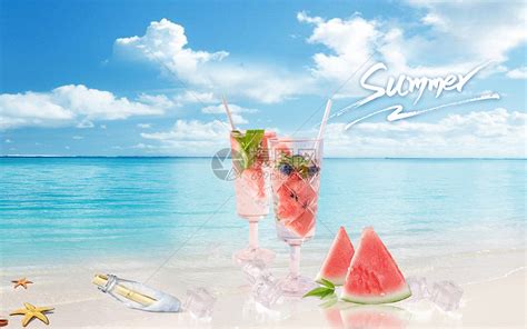 卡通夏日海滩炎热的夏天图片素材-正版创意图片500418897-摄图网