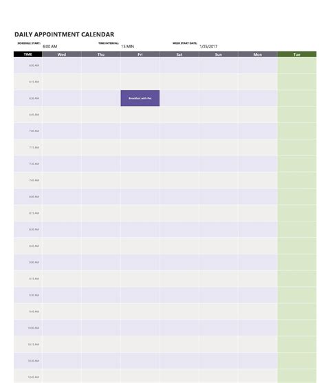 Appointments Schedule Template - Blue Layouts