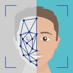 Facial recognition technology Royalty Free Vector Image