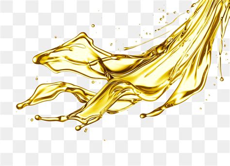 金黄色的润滑油科技润滑配方保护机械油滴飞溅闪亮细腻泼洒免抠PNG素材
