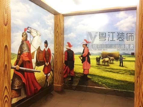 广州主题餐厅墙绘制作公司制作墙绘价格是多少-广州墙绘-古建彩绘-粤江装饰