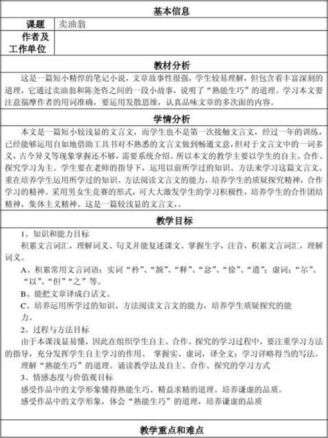 初中语文教学设计与反思模版 - 范文118