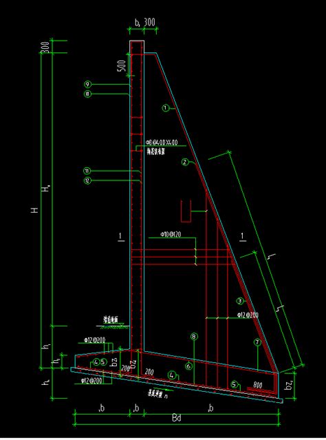扶壁式挡土墙配筋设计图-混凝土节点详图-筑龙结构设计论坛