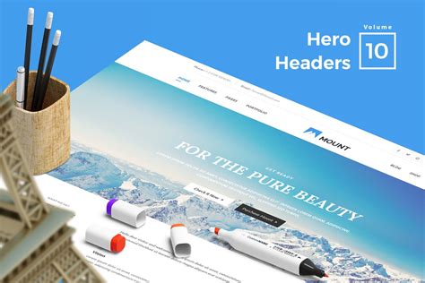 网站头部设计巨无霸Headers设计模板V14 Hero Headers for Web Vol 14 – 设计小咖