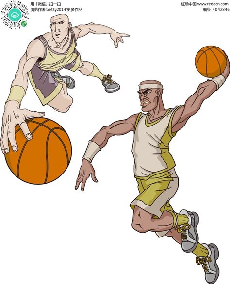 手绘篮球运动员插画EPS素材免费下载_红动网