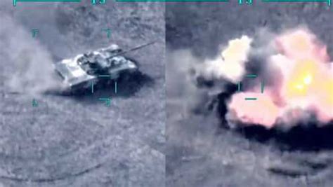 超清现场！阿塞拜疆公布无人机打击敌军画面 坦克移动中瞬间被炸毁_腾讯视频