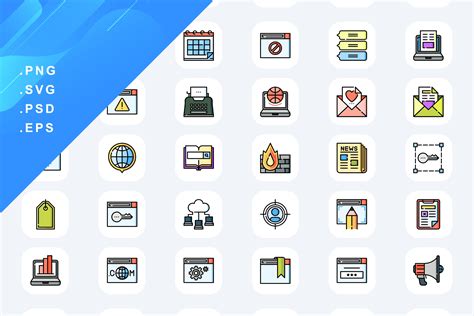 100个营销SEO元素彩色图标素材 100 Marketing Seo Icons – 设计小咖