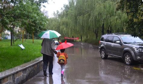 镜头下，雨天接送孩子上学的家长|上学|下雨天|爸爸_新浪新闻