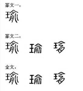 《瑜》字义，《瑜》字的字形演变，小篆隶书楷书写法《瑜》 - 说文解字 - 品诗文网