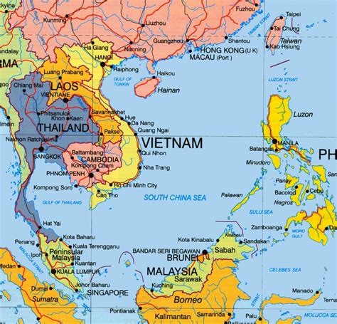 South China Sea political map - Ontheworldmap.com